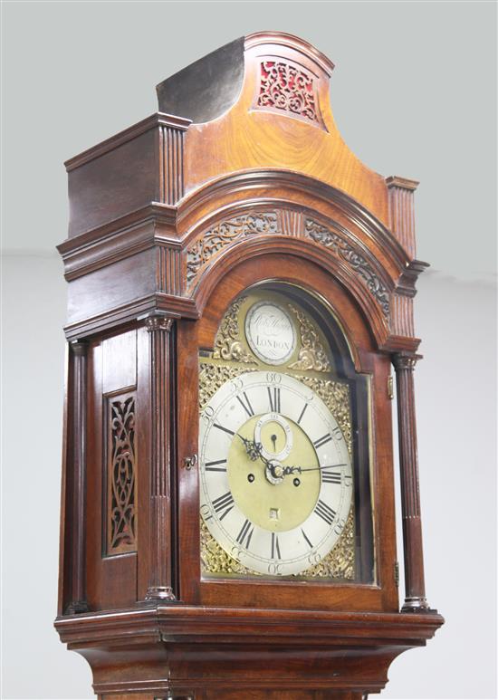 Robert Higgs of London. A George III mahogany eight day longcase clock 8ft 1in.